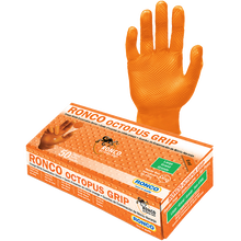 Load image into Gallery viewer, Ronco Octopus Grip™ Orange Nitrile Examination Gloves - 6 Mil