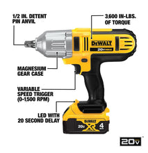Load image into Gallery viewer, Dewalt 20V MAX* 1/2" High Torque Impact Wrench Kit