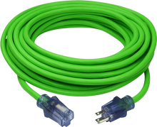 Load image into Gallery viewer, Prime Green Neon Flex High Visibility Outdoor Extension Cord