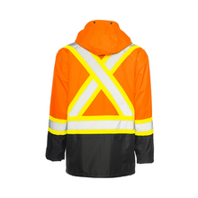 Load image into Gallery viewer, WASIP Hi-Vis Waterproof Rain Jacket, Orange & Black