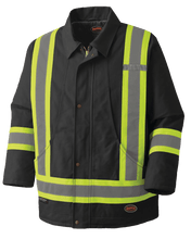 Load image into Gallery viewer, Pioneer® Quilted Cotton Duck Winter Safety Parka, Black