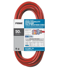 Load image into Gallery viewer, Prime Red Neon Flex High Visibility Outdoor Extension Cord