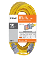 Load image into Gallery viewer, Prime 50ft SJTW Jobsite Outdoor Extension Cord