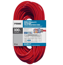 Load image into Gallery viewer, Prime Red Neon Flex High Visibility Outdoor Extension Cord