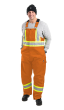 Load image into Gallery viewer, Berne CSA Safety Striped Insulated Bib Overall
