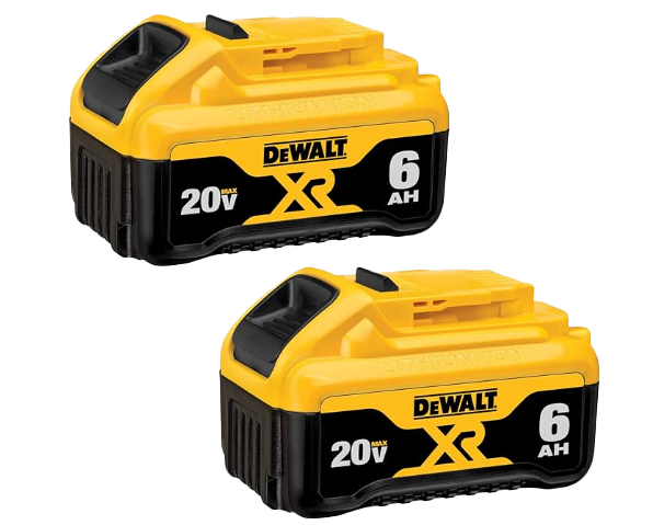 Dewalt 20V Max Li-ION Battery 2-Pack (6.0 AH)