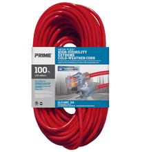 Load image into Gallery viewer, Prime Red Neon Flex High Visibility Outdoor Extension Cord