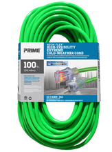 Load image into Gallery viewer, Prime Green Neon Flex High Visibility Outdoor Extension Cord