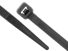 Load image into Gallery viewer, 15" 120 lbs Tensile Black UV Resistant Nylon Cable Ties, 100/Pack