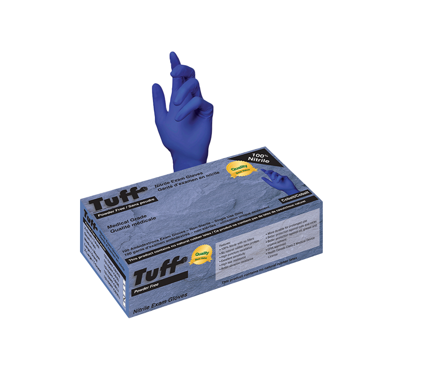 Wayne TUFF® Cobalt™  4 Mil Blue Disposable Nitrile Gloves, 100/Box