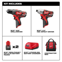 Load image into Gallery viewer, Milwaukee® M12™ Cordless 2-Tool Combo Kit