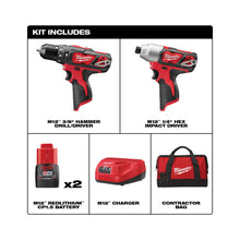 Load image into Gallery viewer, Milwaukee® M12™ Cordless Lithium-Ion 2-Tool Combo Kit