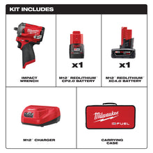 Load image into Gallery viewer, Milwaukee® M12 FUEL™ 3/8" Stubby Impact Wrench Kit