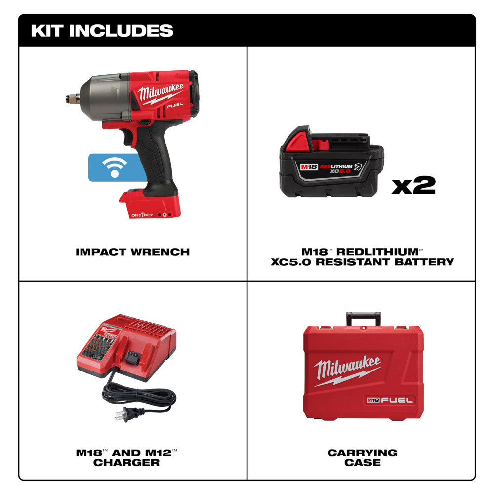 Milwaukee® M18 FUEL ONE-KEY™ High Torque Impact Wrench 1/2" Friction R –  Great Lakes Supply