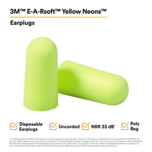 Load image into Gallery viewer, 3M E-A-R Soft Yellow Neons™ Uncorded Disposable Earplugs, 200/Box
