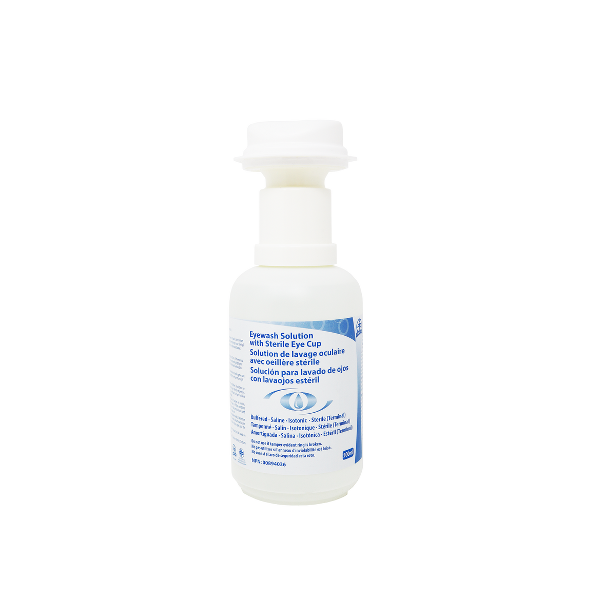 WASIP Eyewash Solution Bottle with Sterile Eye Cup, 500mL Great Lakes