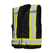 Load image into Gallery viewer, WASIP Deluxe Surveyor Hi-Viz Safety Vest with 17 Pockets, Black