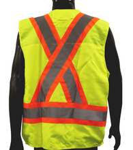 Load image into Gallery viewer, WASIP Deluxe Surveyor Hi-Viz Safety Vest with 17 Pockets, Green
