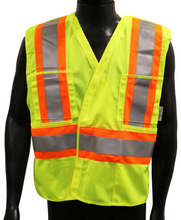 Load image into Gallery viewer, WASIP Deluxe Surveyor Hi-Vis Safety Vest with 17 Pockets, Yellow