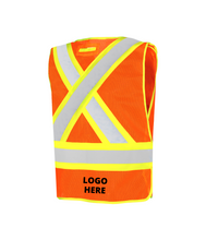 Load image into Gallery viewer, Custom Screen Print on WASIP Universal 5 Point Tearaway Mesh Traffic Vest with 5 Pockets