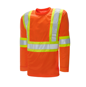 WASIP Long Sleeve Polyester Safety Shirt, Orange