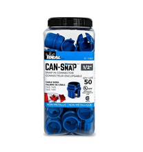 Load image into Gallery viewer, IDEAL Can-Snap™ Non-Metallic Snap-In Cable Connectors, 1/2" Blue or 3/4" Red