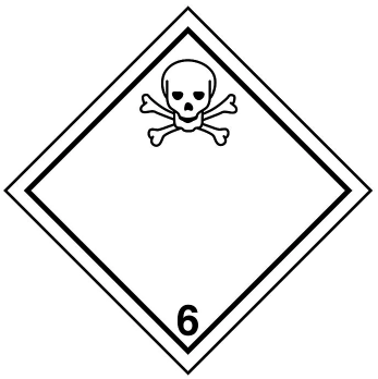 Accuform DOT Hazard Class 6 Adhesive Placards, Toxic Substances