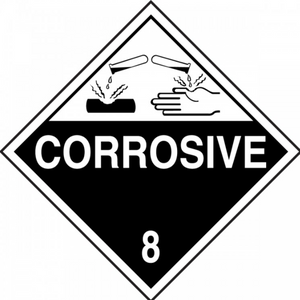 Accuform DOT Hazard Class 8 Adhesive Placards, Corrosive