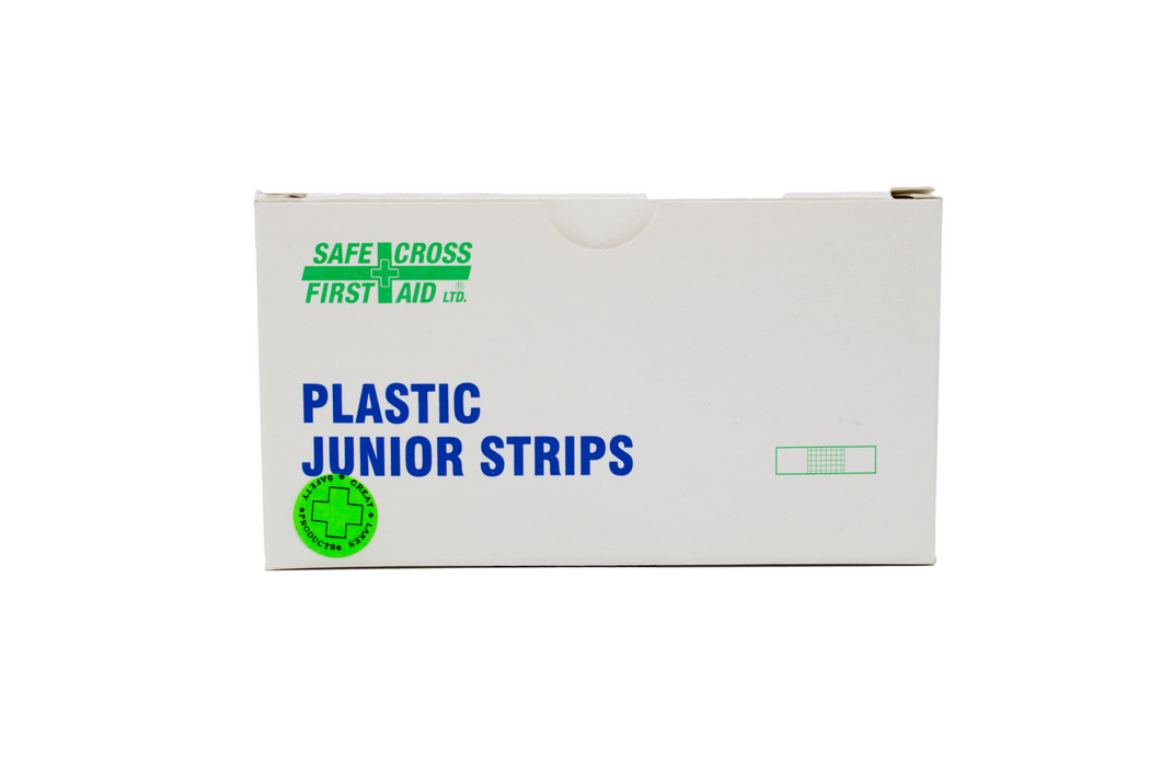 SafeCross First Aid Plastic Junior Bandaid Strips (1cm x 3.8cm)