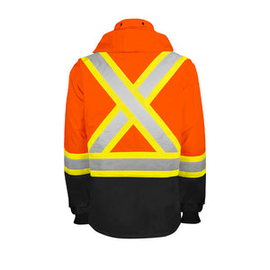 WASIP Hi-Vis Waterproof Rain Jacket, Orange & Black
