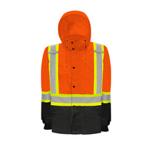 Load image into Gallery viewer, WASIP Hi-Vis Waterproof Rain Jacket, Orange & Black