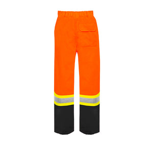 WASIP Hi-Vis Waterproof Rain Pants, Orange & Black