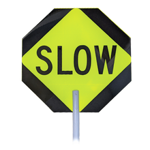 Load image into Gallery viewer, STOP & SLOW Sign with Handle, 18" x 18"