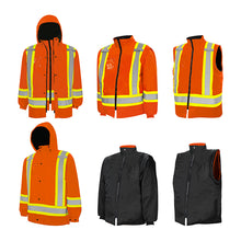 Load image into Gallery viewer, WASIP Hi-Vis 6-in-1 Winter Traffic Parkas