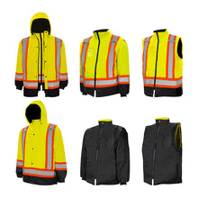 Load image into Gallery viewer, WASIP Hi-Vis 6-in-1 Winter Traffic Parkas