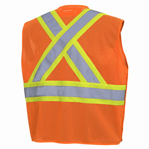 Pioneer Drop Shoulder Mesh Safety Vest, Orange