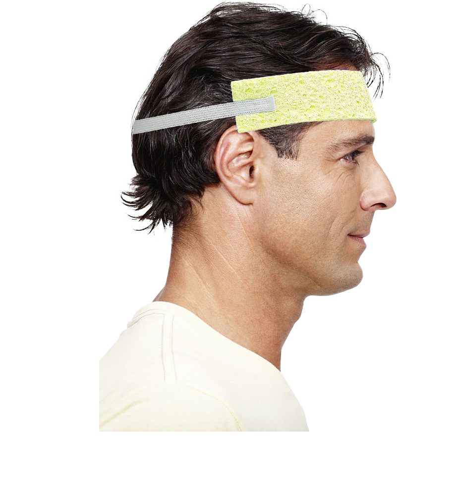 Head Sweatband with Elastic Band, Yellow