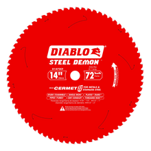 Load image into Gallery viewer, Diablo 14" x 72-Teeth Steel Demon™ Cermet II Saw Blade for Medium Metal
