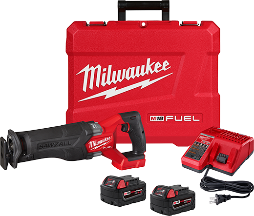 Milwaukee M18 FUEL SAWZALL Reciprocating Saw w 2 Batteries XC5.0 Ki Great Lakes Supply