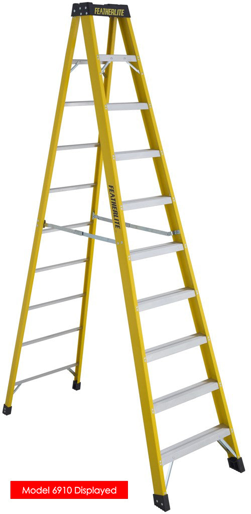 Featherlite 12ft Extra-Heavy Duty Fiberglass Step Ladder