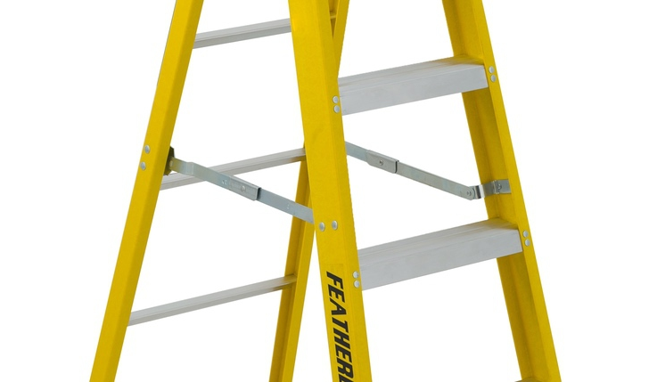 Featherlite 8ft Extra-Heavy Duty Fiberglass Platform Step Ladder ...