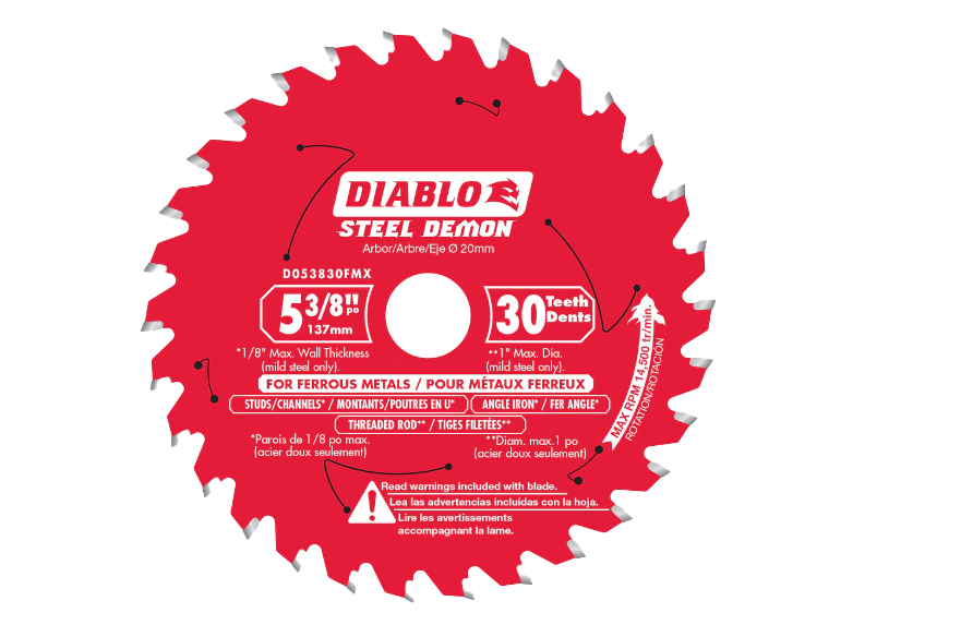 DIABLO STEEL DEMON 5-3/8 IN. X 30 TOOTH STEEL DEMON CARBIDE-TIPPEDSAW BLADE FOR METAL