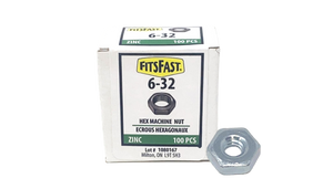 6-32 Hex Machine Nut Zinc - Box of 100