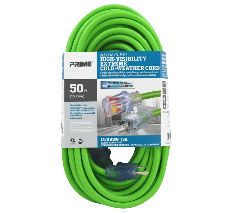 Prime Green Neon Flex High Visibility Outdoor Extension Cord