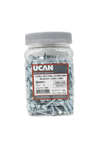 Load image into Gallery viewer, UCAN U-DRILLS® 1/4-14 x 1&quot; Hex Washer Head Zinc Plated, 300/Jar
