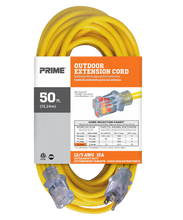 Load image into Gallery viewer, Prime 50ft SJTW Jobsite Outdoor Extension Cord
