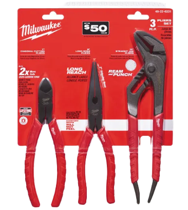 Milwaukee Comfort Grip Plier Set 3 Piece