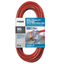 Load image into Gallery viewer, Prime Red Neon Flex High Visibility Outdoor Extension Cord
