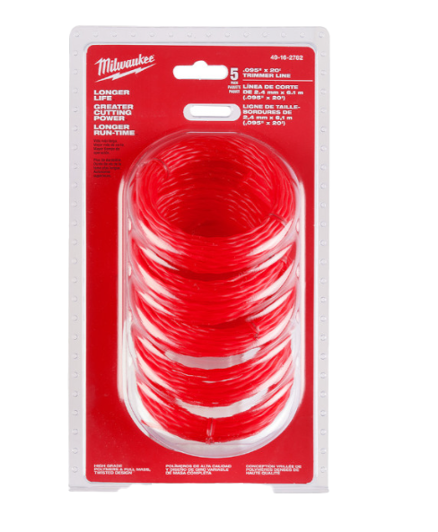 Milwaukee 5 Pack of 20' Pre-Cut .095 Trimmer Line