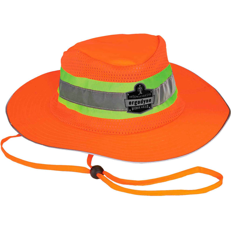 Hi Vis Reflective Sun Safety Working Breathable Bucket Cap Neck Flap Boonie  Hats